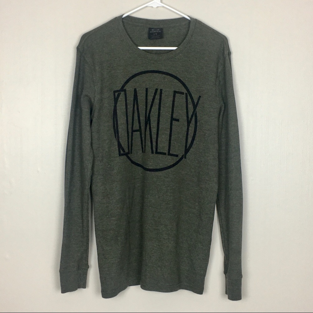 Oakley Green Graphic Print Crew Neck Long Sleeve Thermal Shirt Size L